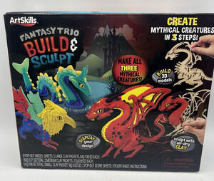 ArtSkills Build & Sculpt Fantasy Trio Clay Kit 3D Models Sealed Craft Set